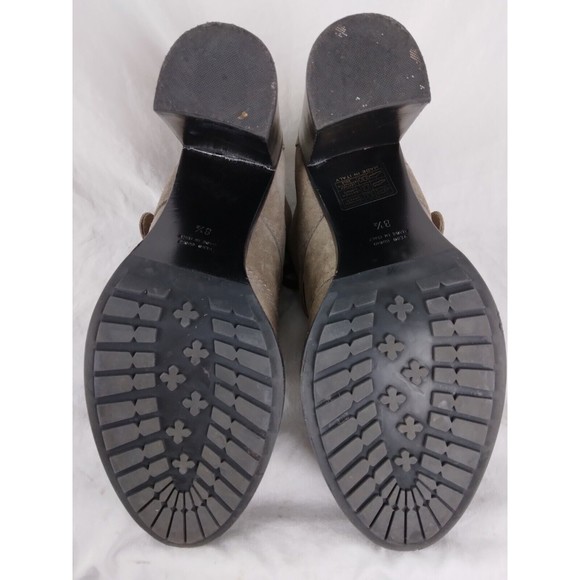 AQUATALIA Grayish Brown Leather Heeled Ankle Boot Lace Up Buckle Womens Size 8.5 - Picture 9 of 9